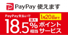 【1月20まで】PayPay、ビックカメラにて最大18.5％相当ポイント還元サービス開催中！